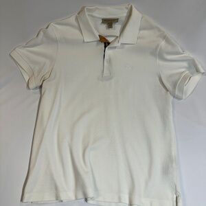 Burberry White Polo Button Shirt